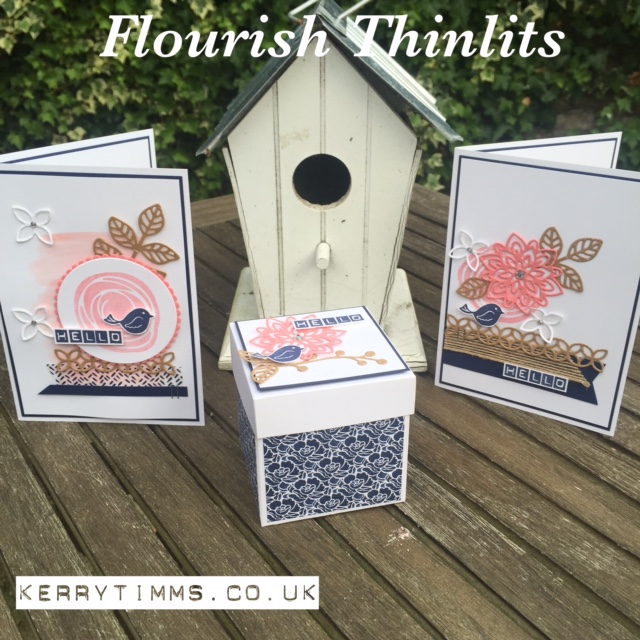 flourish thinlit dies kerry timms stampin up handmade gift box framelits flowers birds cardmaking bigshot class gloucester crafts create creative papercraft