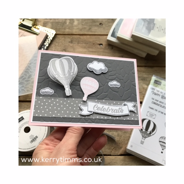    kerry timms cardmaking papercraft scrapbooking class gloucester whitminster handmade craft creative hobby homemade hot air balloon stamps clouds nature emboss big shot machine